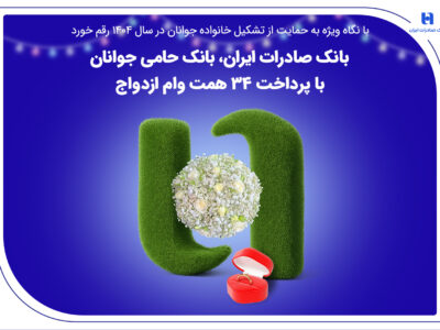 بانک صادرات ایران، بانک حامی جوانان با پرداخت 34 همت وام ازدواج